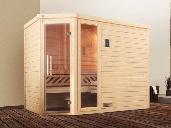 Weka Sauna Turku Gr. 3 GT, inkl. 9 kW Bioofen mit digitaler Steuerung (BioS), mit Fenster