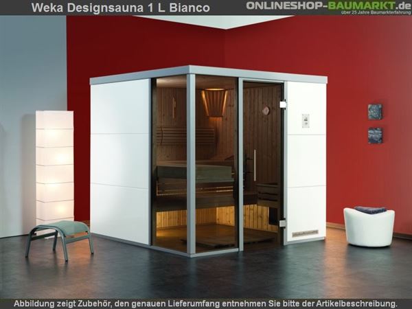 Weka Wellnissage Premium Designsauna 1L Bianco ohne Ofen inkl. Montage Weka Wellnissage Premium Designsauna 1L Bianco ohne Ofen inkl. Montage