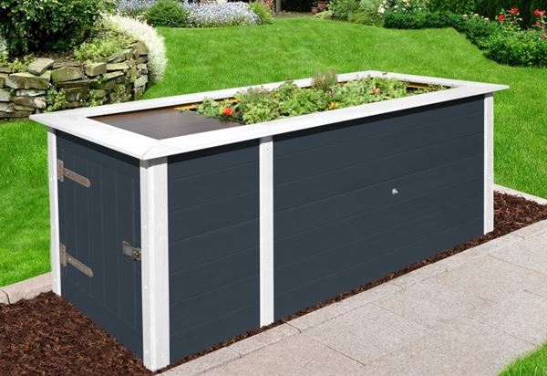 Weka Hochbeet 669 mit Ablagefläche und Abstellraum 205 x 79 cm anthrazit Weka Hochbeet 669 mit Ablagefläche und Abstellraum 205 x 79 cm anthrazit