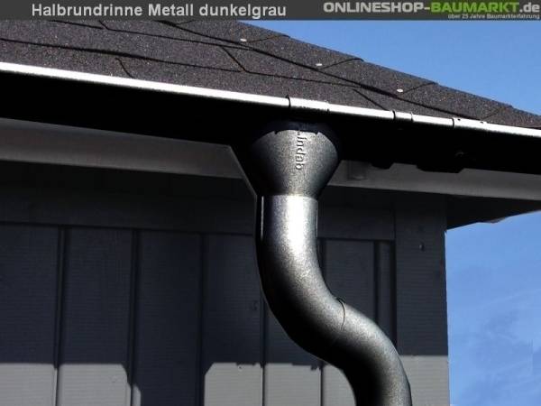 Metall-Dachrinne dunkelgrau Satteldach 1000 cm