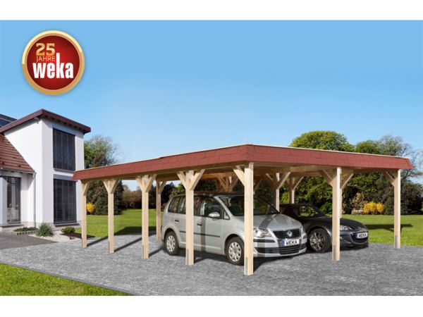 Weka Leimholz-Flachdach-Doppelcarport 615 Gr. 2 Weka Leimholz-Flachdach-Doppelcarport 615 Gr. 2