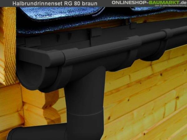 Dachrinnen Set RG 80 braun 8 x 170 cm 8-Eck-Dach