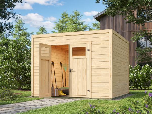 Weka Gartenhaus Batu 3, 28mm natur, inkl. moderner Rahmen-Doppeltür Weka Gartenhaus Batu 3, 28mm natur, inkl. moderner Rahmen-Doppeltür