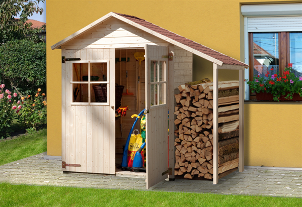 Weka Terrassenschrank mit Satteldach und Doppeltür inkl. Schleppdach Weka Terrassenschrank mit Satteldach und Doppeltür inkl. Schleppdach