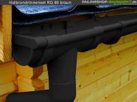 Dachrinnen Set RG 80 braun 8 x 170 cm 8-Eck-Dach