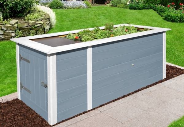 Weka Hochbeet 669 mit Ablagefläche und Abstellraum 205 x 79 cm grau Weka Hochbeet 669 mit Ablagefläche und Abstellraum 205 x 79 cm grau