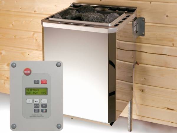 Weka Technikpaket 2 für Saunahaus Serie 533 mit 9kW Bio Ofen, Steuerung, Kabel Weka Technikpaket 2 für Saunahaus Serie 533 mit 9kW Bio Ofen, Steuerung, Kabel