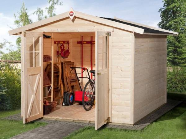 Weka Gartenhaus 316 Größe 3 mit Doppeltür natur Weka Gartenhaus 316 Größe 3 mit Doppeltür natur