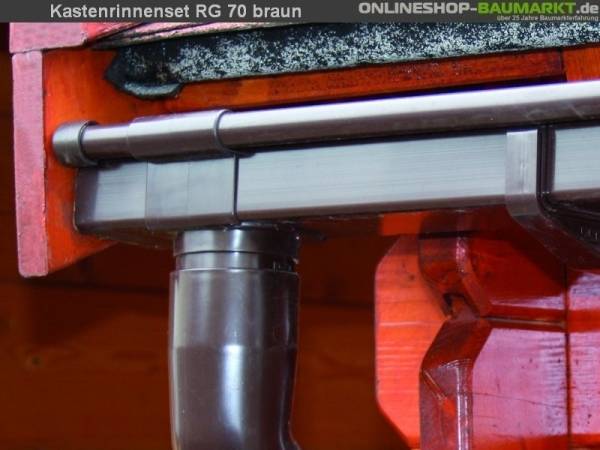 Dachrinnen Set RG 70 braun 250 cm Pultdach