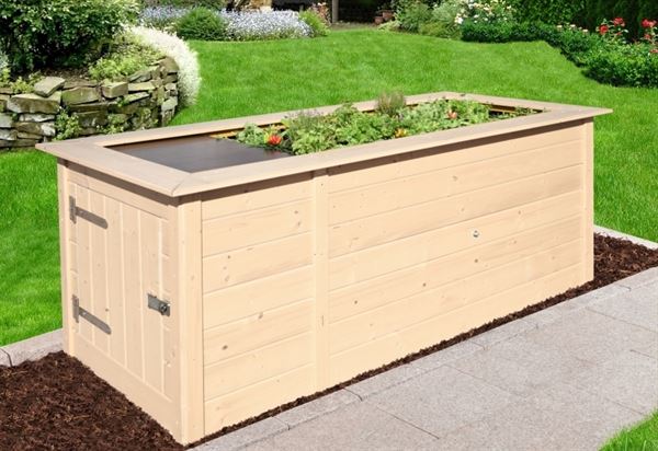 Weka Hochbeet 669 mit Ablagefläche und Abstellraum 205 x 79 cm natur Weka Hochbeet 669 mit Ablagefläche und Abstellraum 205 x 79 cm natur