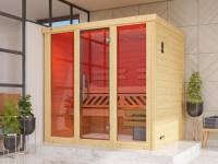 Weka Design-Sauna KEMI PANORAMA 2 inkl. 7,5 kW BioS-Ofenset