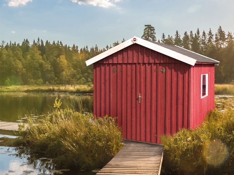 Weka Gartenhaus Schwedenhaus Gr. 3 Schwedenrot Mit Einzeltür In Einfach ...