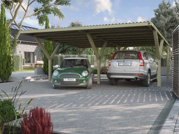 Weka Y-Carport Duo mit Stahl-Dacheindeckung Weka Y-Carport Duo mit Stahl-Dacheindeckung