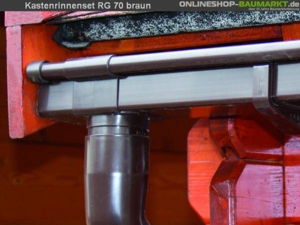 Dachrinnen Set RG 70 braun 300 cm Pultdach