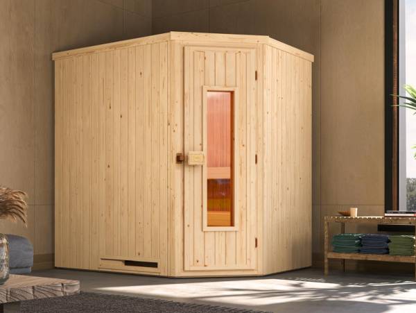 Weka Elementsauna Varberg 1, inkl. 4,5 kW Saunaofen (OS) mit digitaler Steuerung, isolierte Holztür Weka Elementsauna Varberg 1, inkl. 4,5 kW Saunaofen (OS) mit digitaler Steuerung, isolierte Holztür