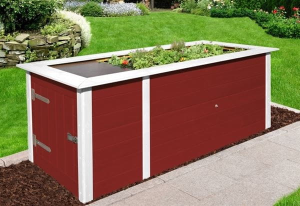 Weka Hochbeet 669 mit Ablagefläche und Abstellraum 205 x 79 cm schwedenrot Weka Hochbeet 669 mit Ablagefläche und Abstellraum 205 x 79 cm schwedenrot