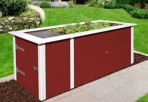 Weka Hochbeet 669 mit Ablagefläche und Abstellraum 205 x 79 cm schwedenrot Weka Hochbeet 669 mit Ablagefläche und Abstellraum 205 x 79 cm schwedenrot