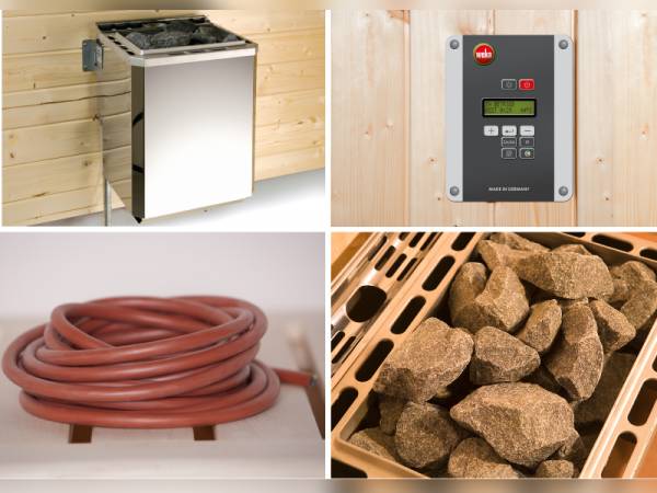 Weka Technikpaket 1 für Saunahaus Serie 533 mit 9kW Ofen OS, Steuerung, Kabel Weka Technikpaket 1 für Saunahaus Serie 533 mit 9kW Ofen OS, Steuerung, Kabel