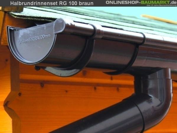 Dachrinnen Set RG 100 braun 12000 cm zweiseitig
