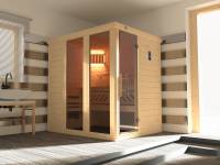 Weka Design-Sauna KEMI PANORAMA 1 inkl. 7,5 kW OS-Ofenset