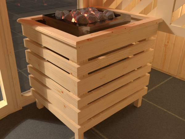 weka Design-Sauna 1 inkl. 7,5 kW BioS-Ofenset