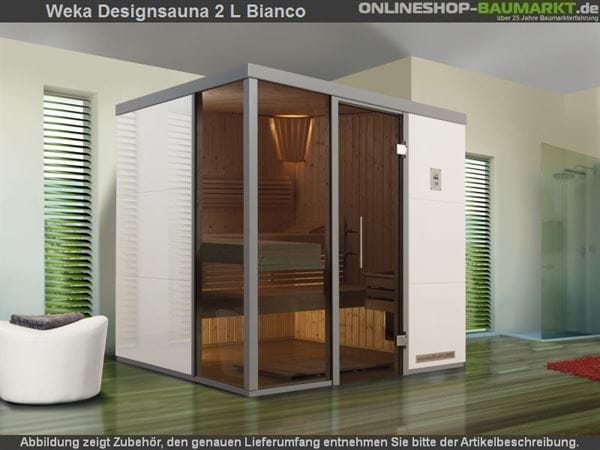Weka Wellnissage Premium Designsauna 2L Bianco ohne Ofen inkl. Montage Weka Wellnissage Premium Designsauna 2L Bianco ohne Ofen inkl. Montage