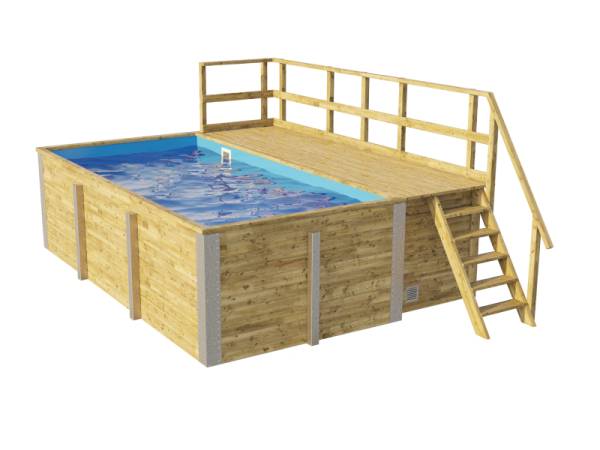 Weka Pool 595 Gr. 1 Folie blau inkl. Sandfilteranlage und Technikraum